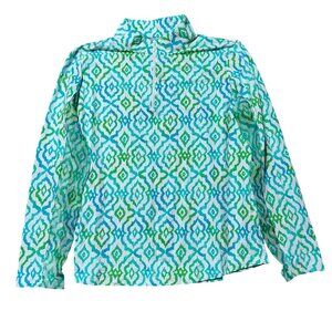 IBKUL Women's XL Long Sleeve Blue Polo Shirt